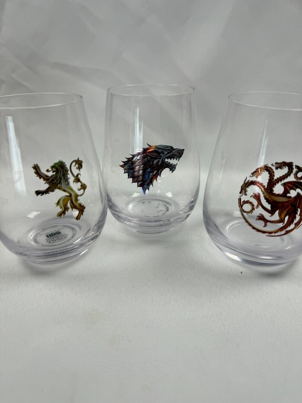 Game Of Thrones HBO Sigil Glass Set Stark Lannister Targaryen Barware 2016